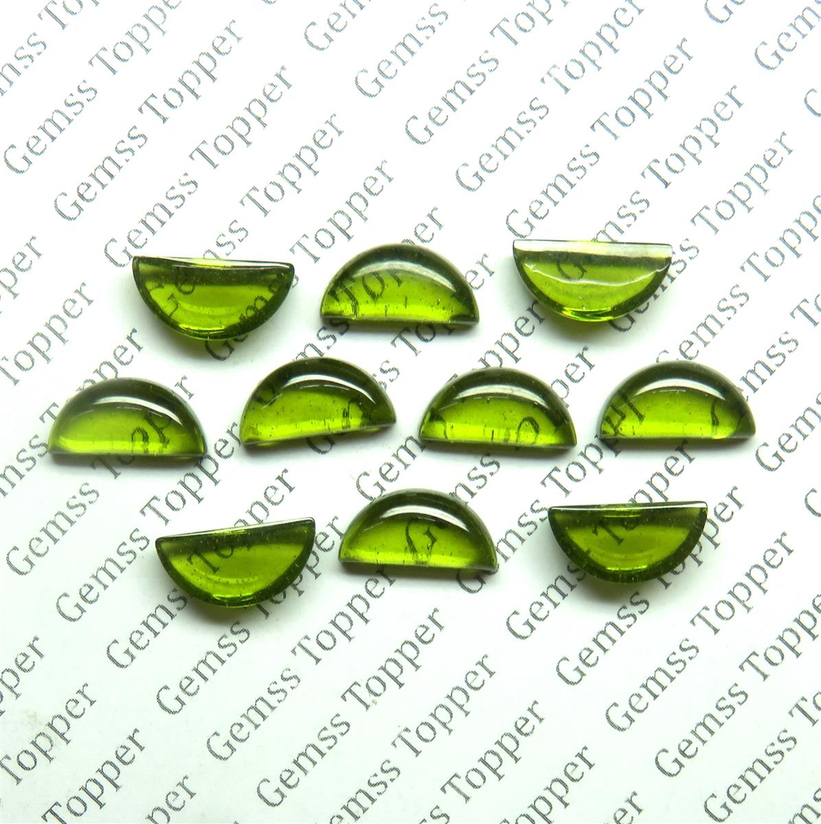 Moldavite 6x12 mm D Shape Cabochon